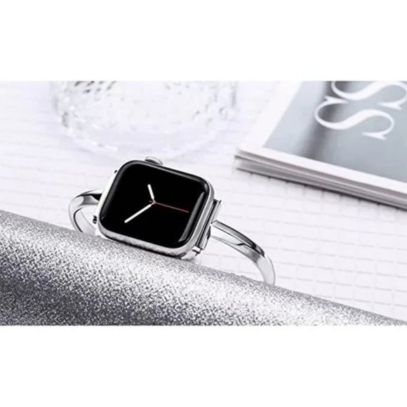 NEW Luxury Adjustable Diamond Steel Bracelet band For Apple Watch - Silver - Picture 8 of 8